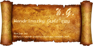 Wendrinszky György névjegykártya